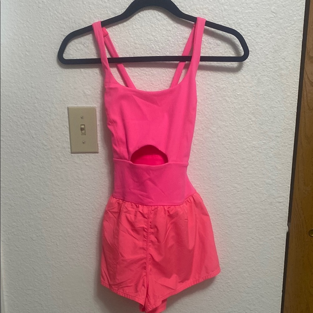 Free People Movement Righteous Runsie in Flamingo Fizz size XS NWOT